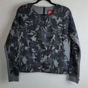 Nike camo print crop sweatshirt Grey Sz L